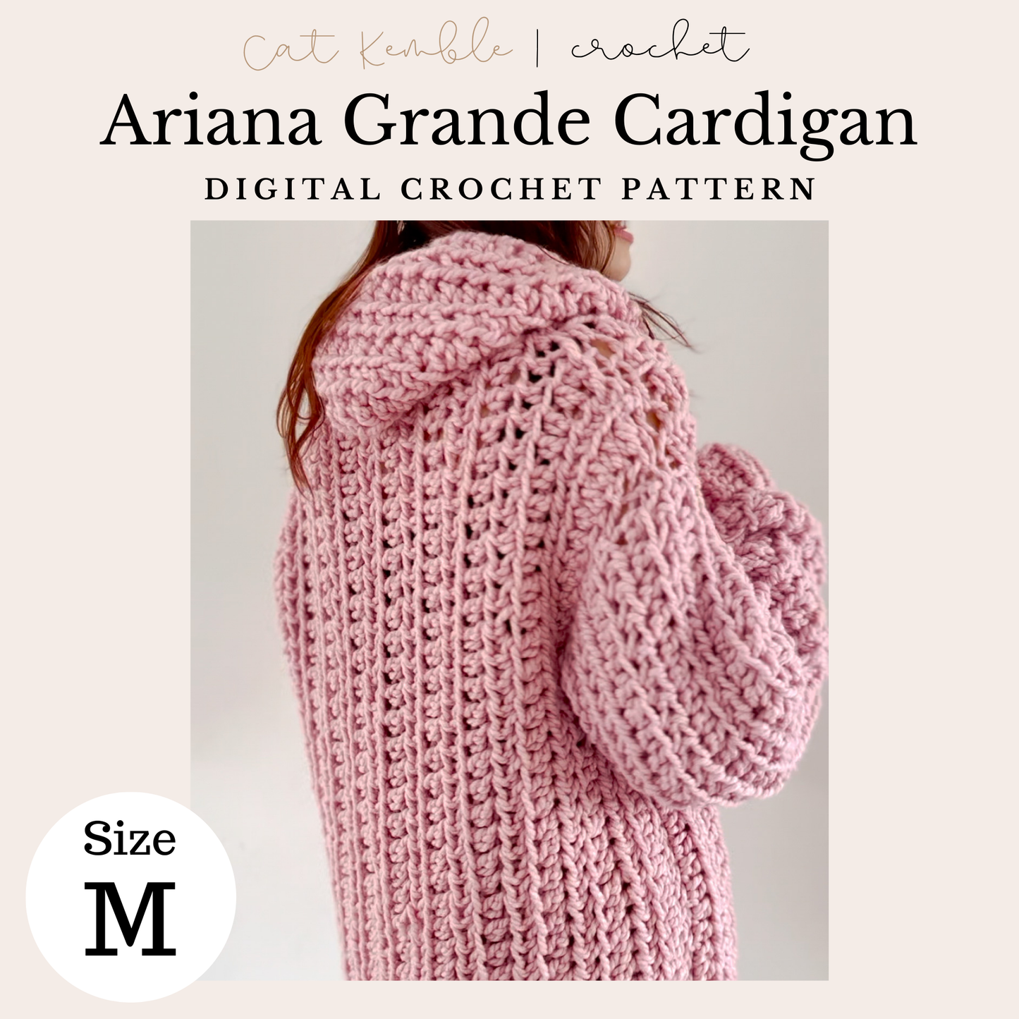Ariana Grande-Inspired Oversized Hooded Cardigan Crochet Pattern
