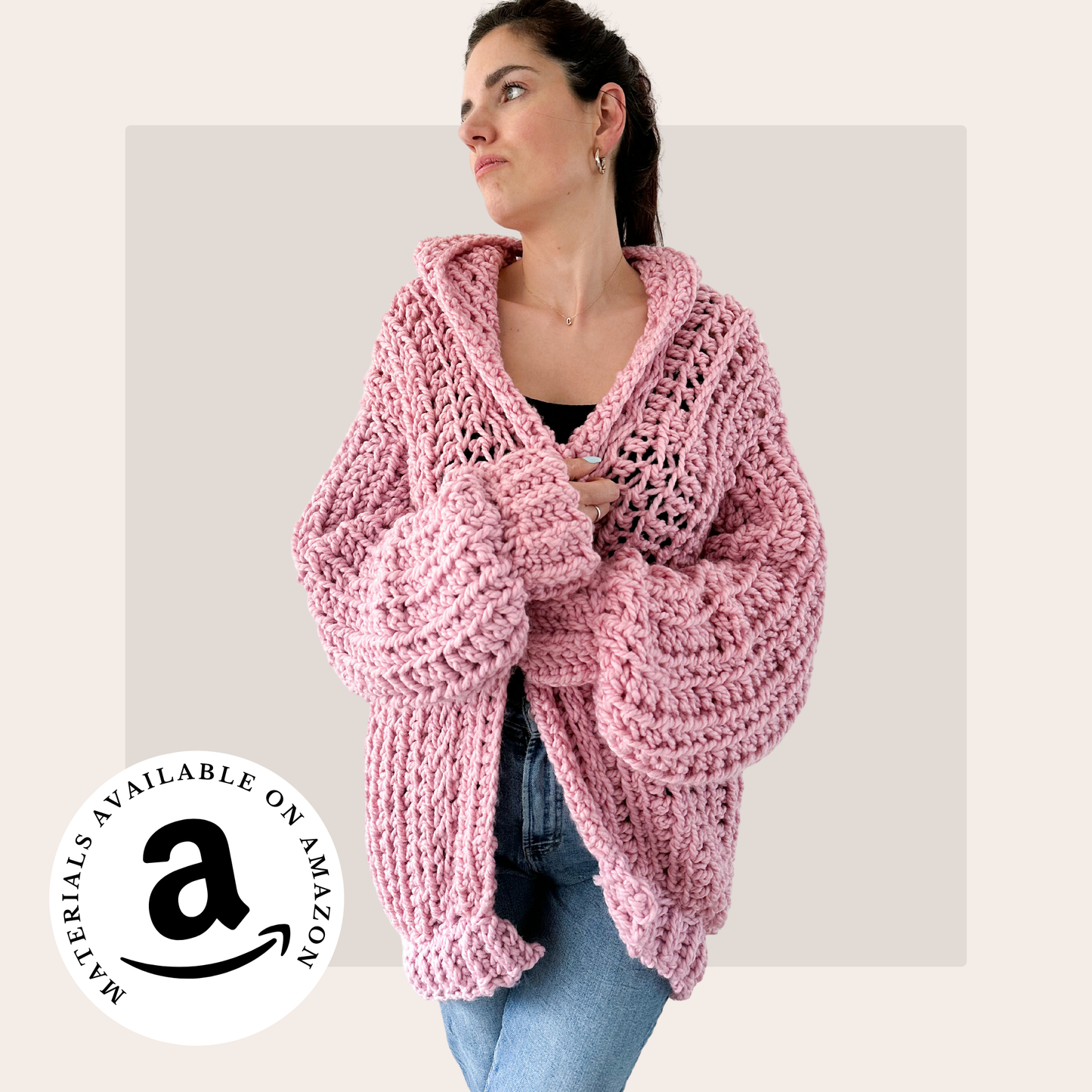 Ariana Grande-Inspired Oversized Hooded Cardigan Crochet Pattern