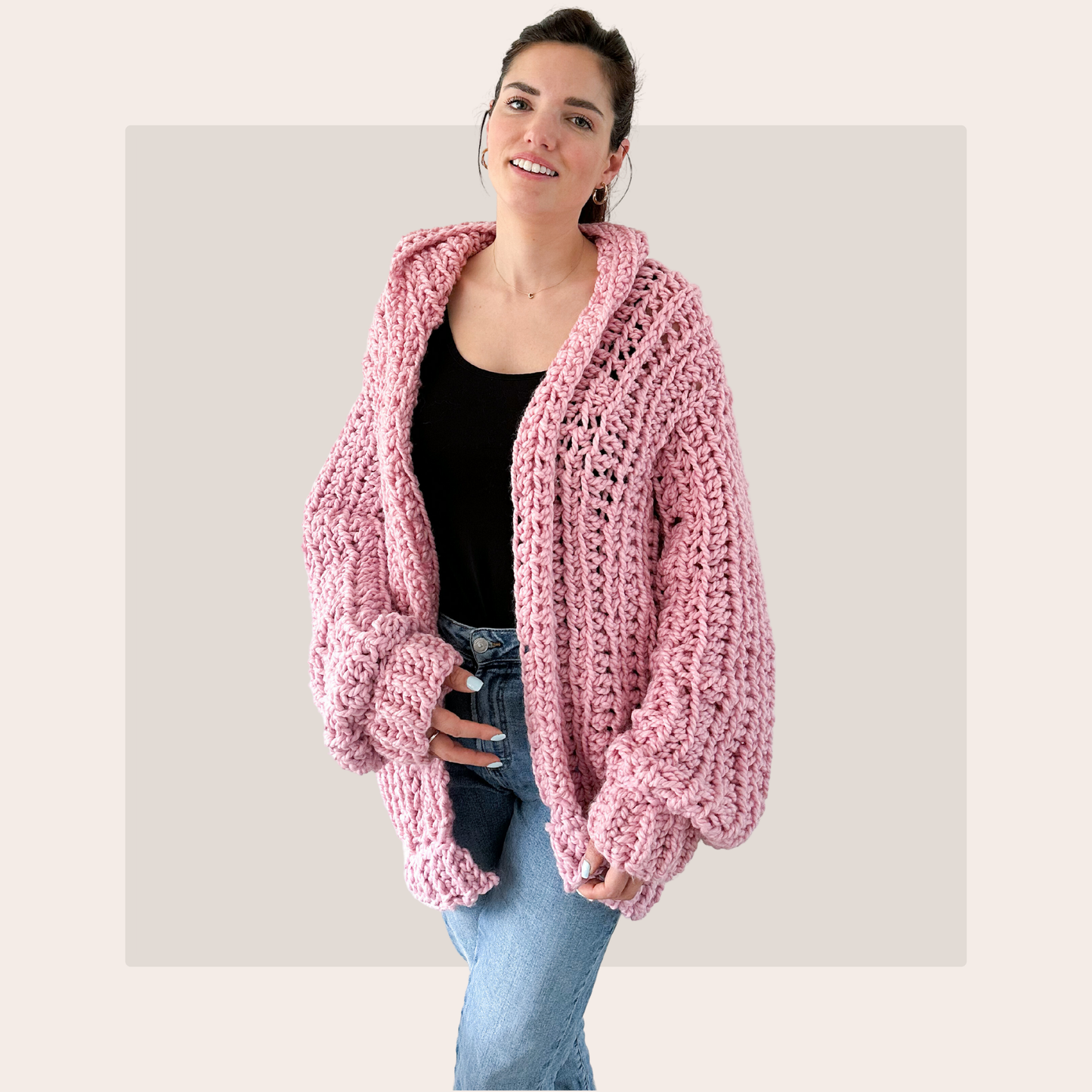 Ariana Grande-Inspired Oversized Hooded Cardigan Crochet Pattern