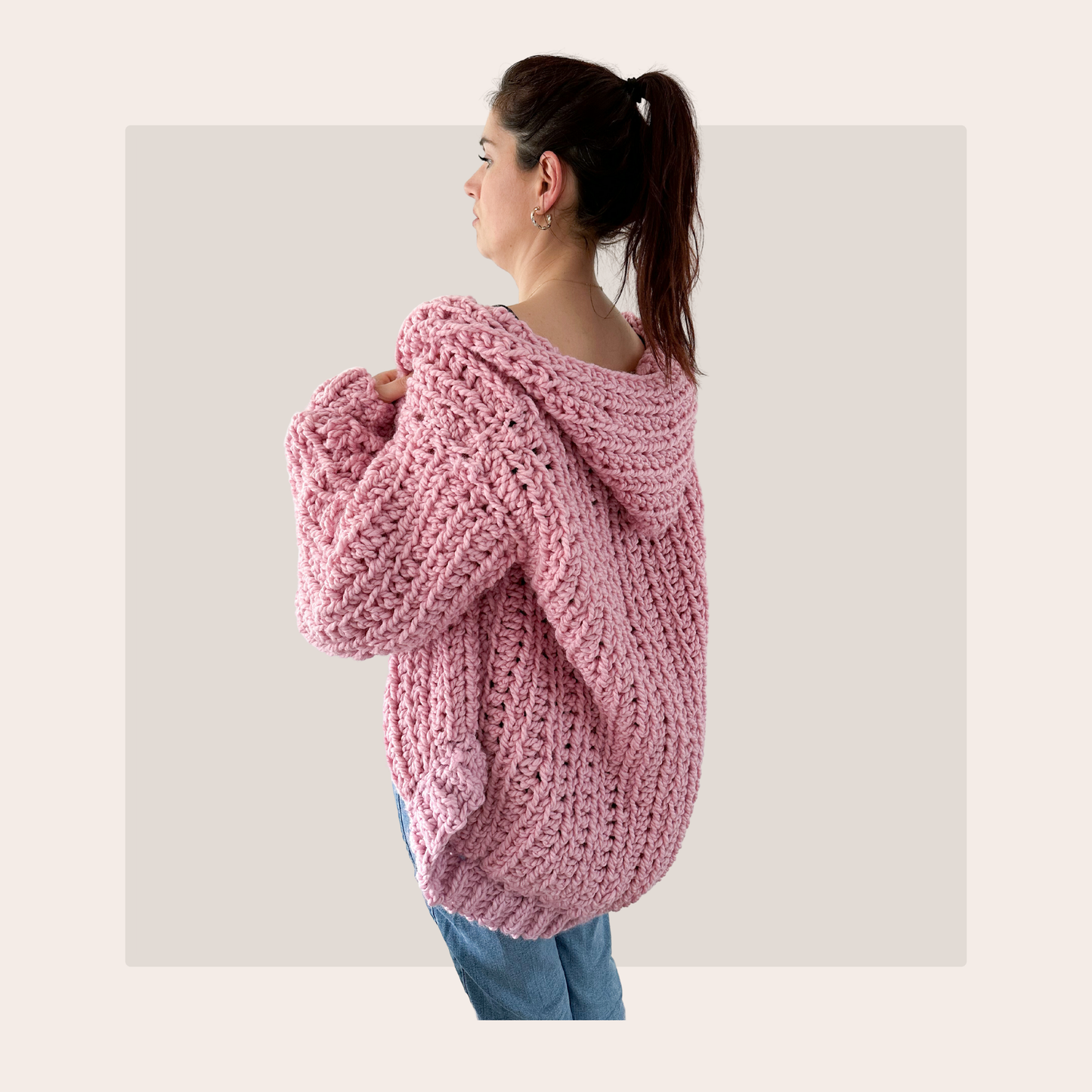 Ariana Grande-Inspired Oversized Hooded Cardigan Crochet Pattern