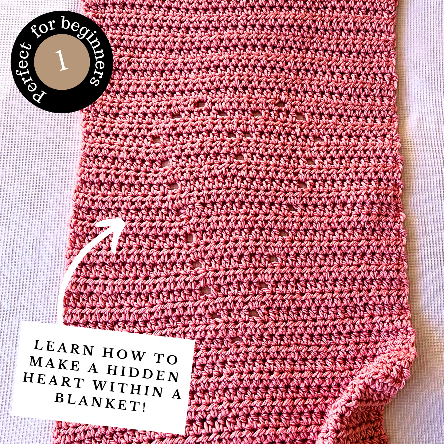 Hidden Heart Baby Blanket - Digital Crochet Pattern
