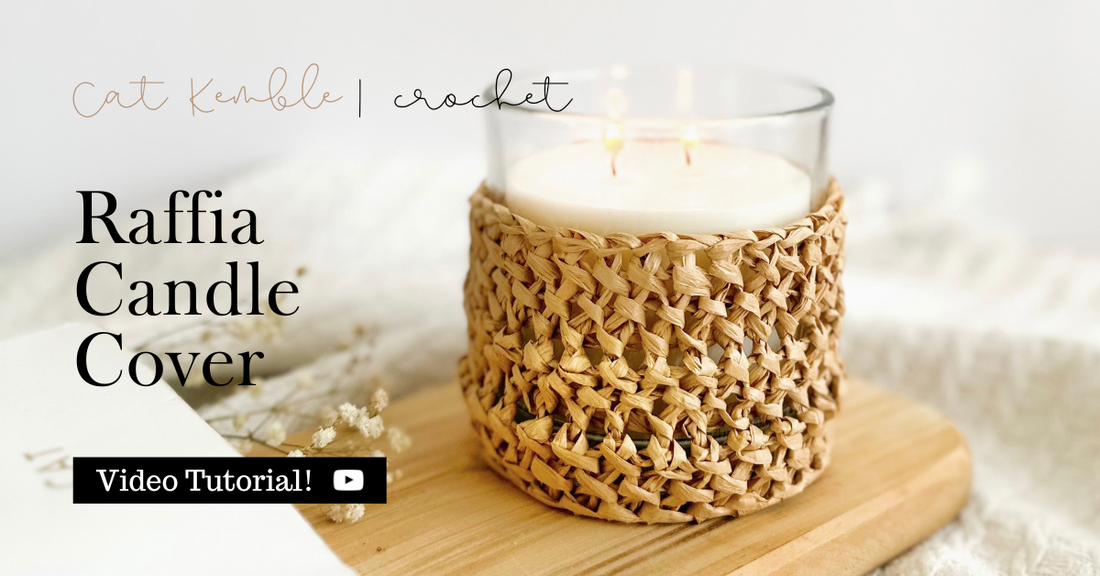 Raffia Crochet Candle Cover