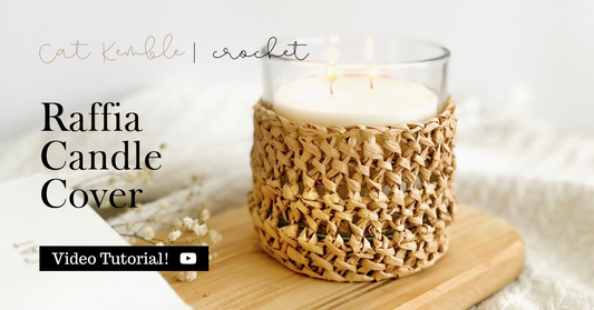 Raffia Crochet Candle Cover