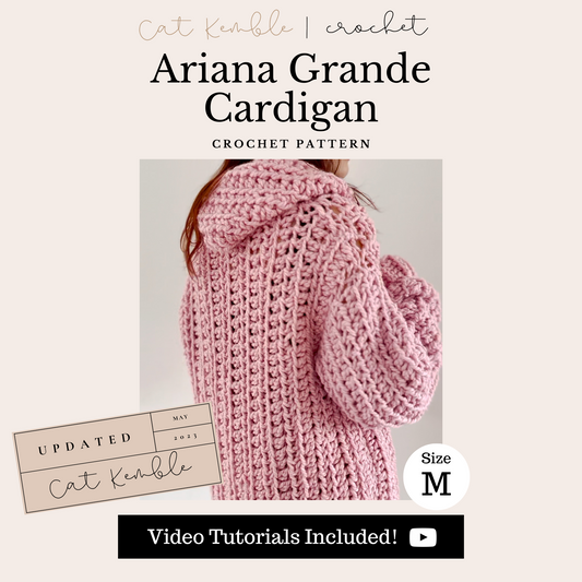 Ariana Grande Inspired Hooded Cardigan - Digital Crochet Pattern