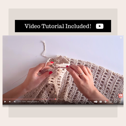 Cotton Mesh Cardigan - Digital Crochet Pattern