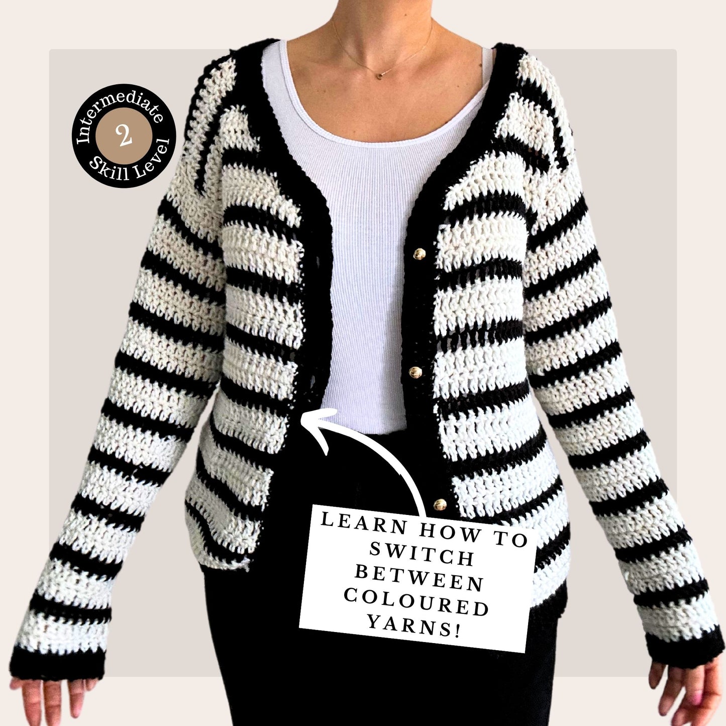 Stripy Cardigan - Digital Printable Crochet Pattern