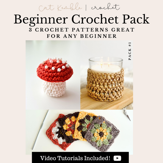 Beginner Crochet Pattern Pack - x3 Digital Crochet Patterns