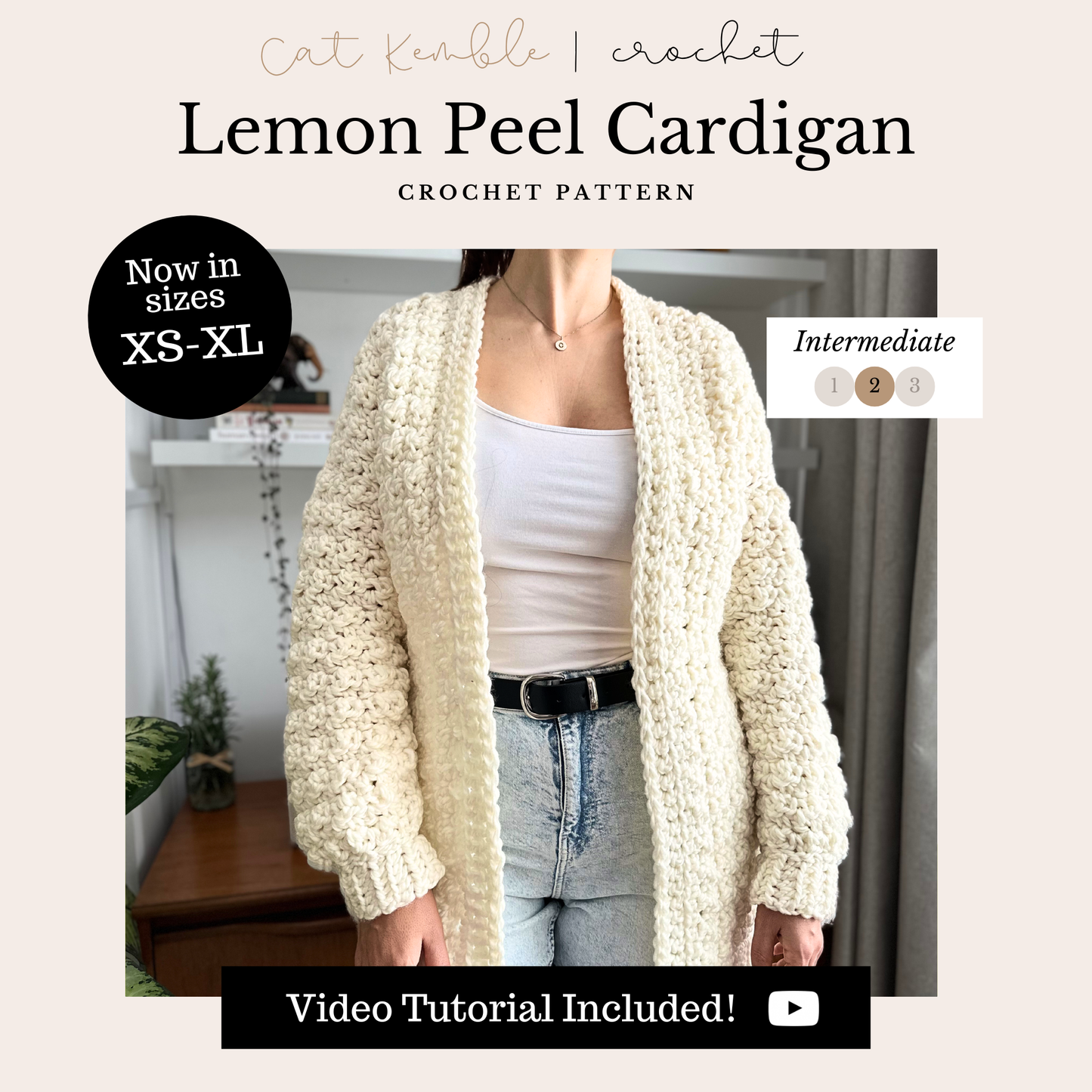 Lemon Peel Cardigan - Digital Crochet Pattern
