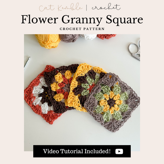 Flower Granny Square - Digital Crochet Pattern