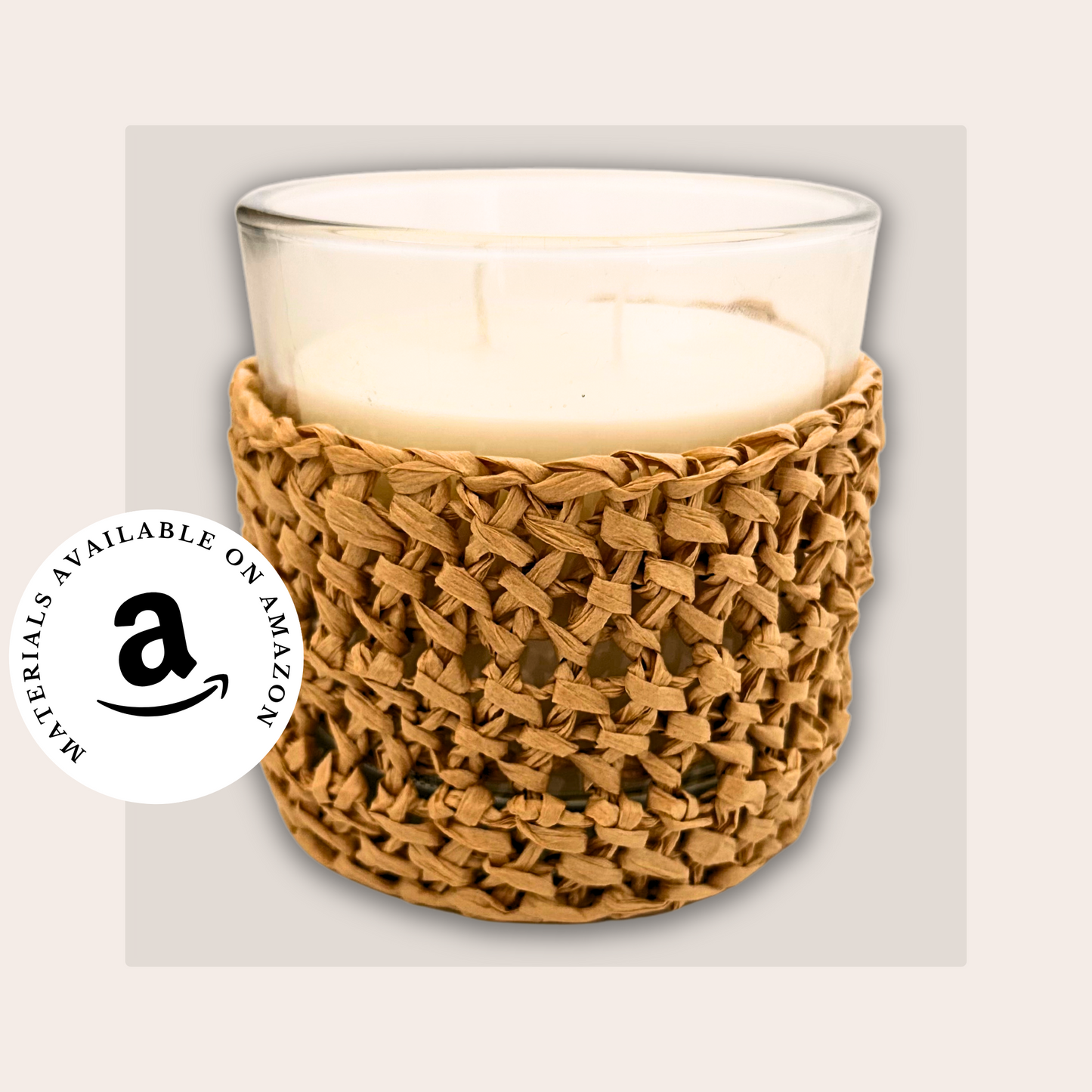 Raffia Candle Cover - Digital Crochet Pattern