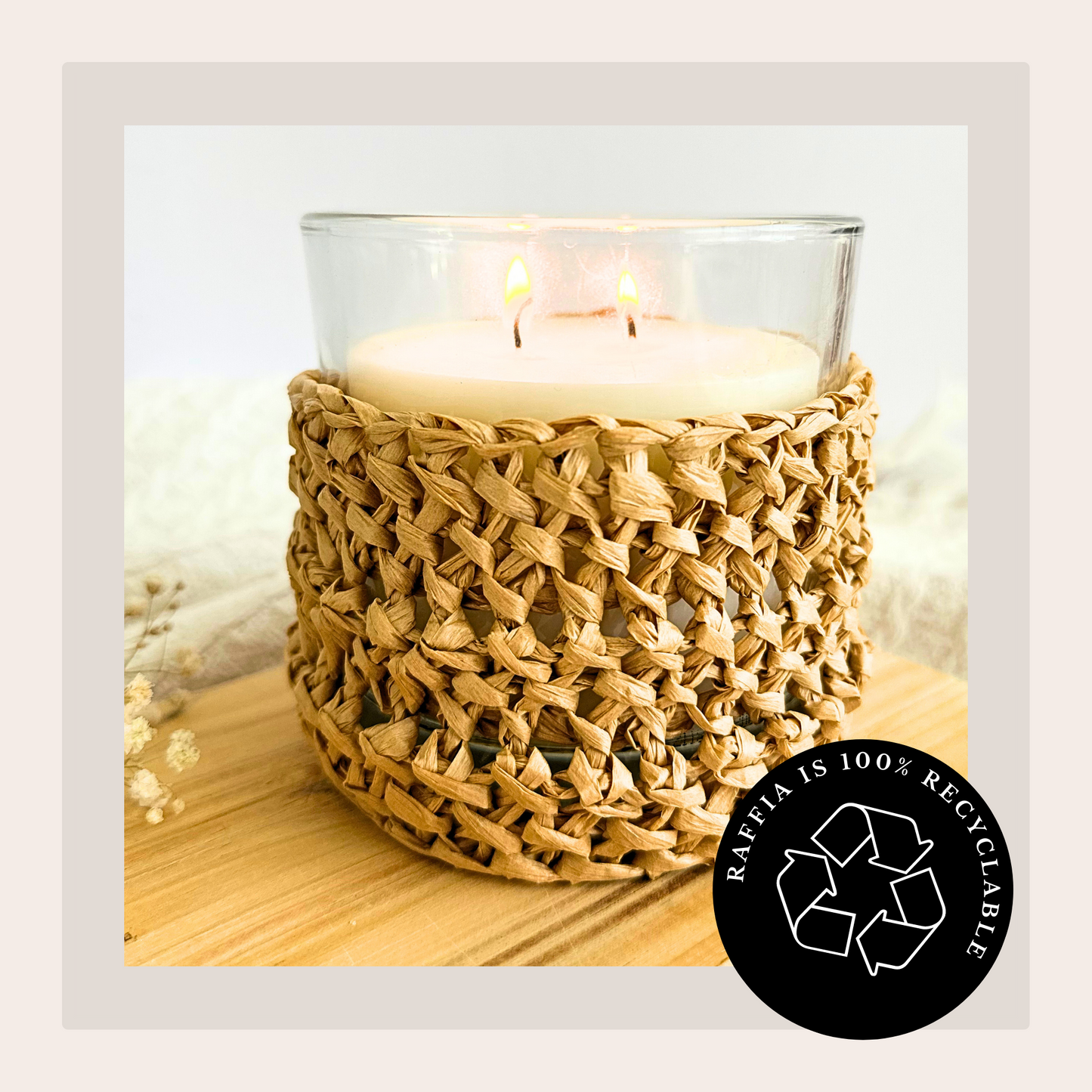 Raffia Candle Cover - Digital Crochet Pattern