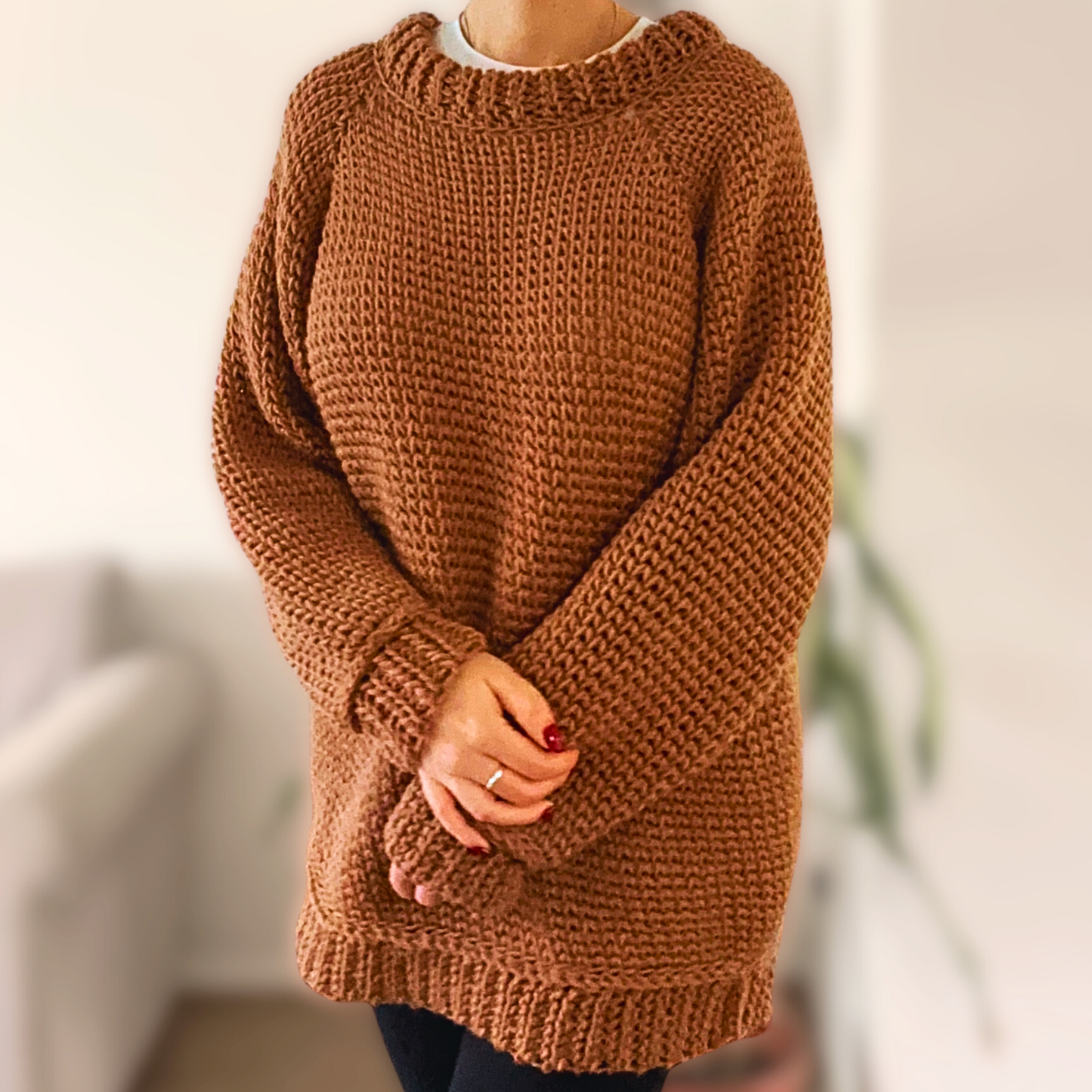Chunky Raglan Sweater - Digital Crochet Pattern