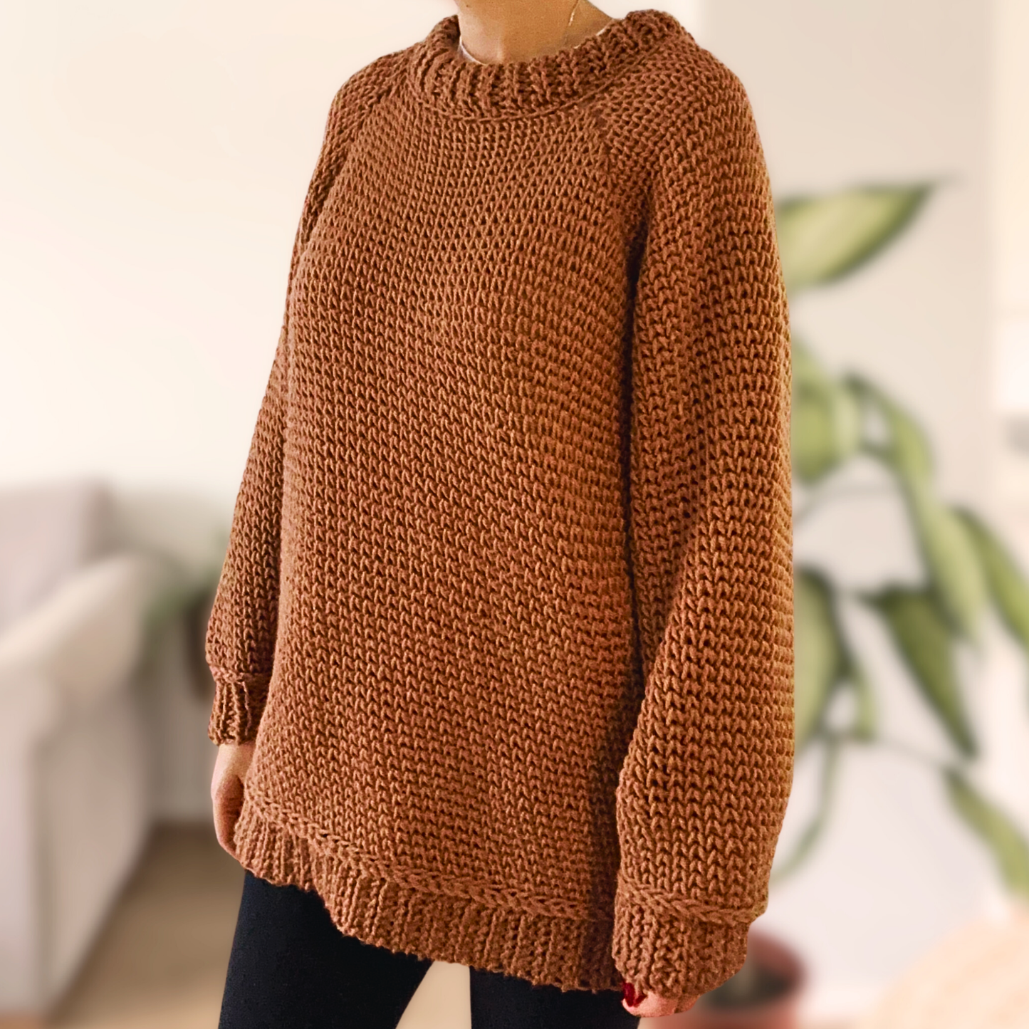 Chunky Raglan Sweater - Digital Crochet Pattern