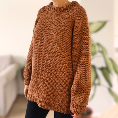 Chunky Raglan Sweater - Digital Crochet Pattern