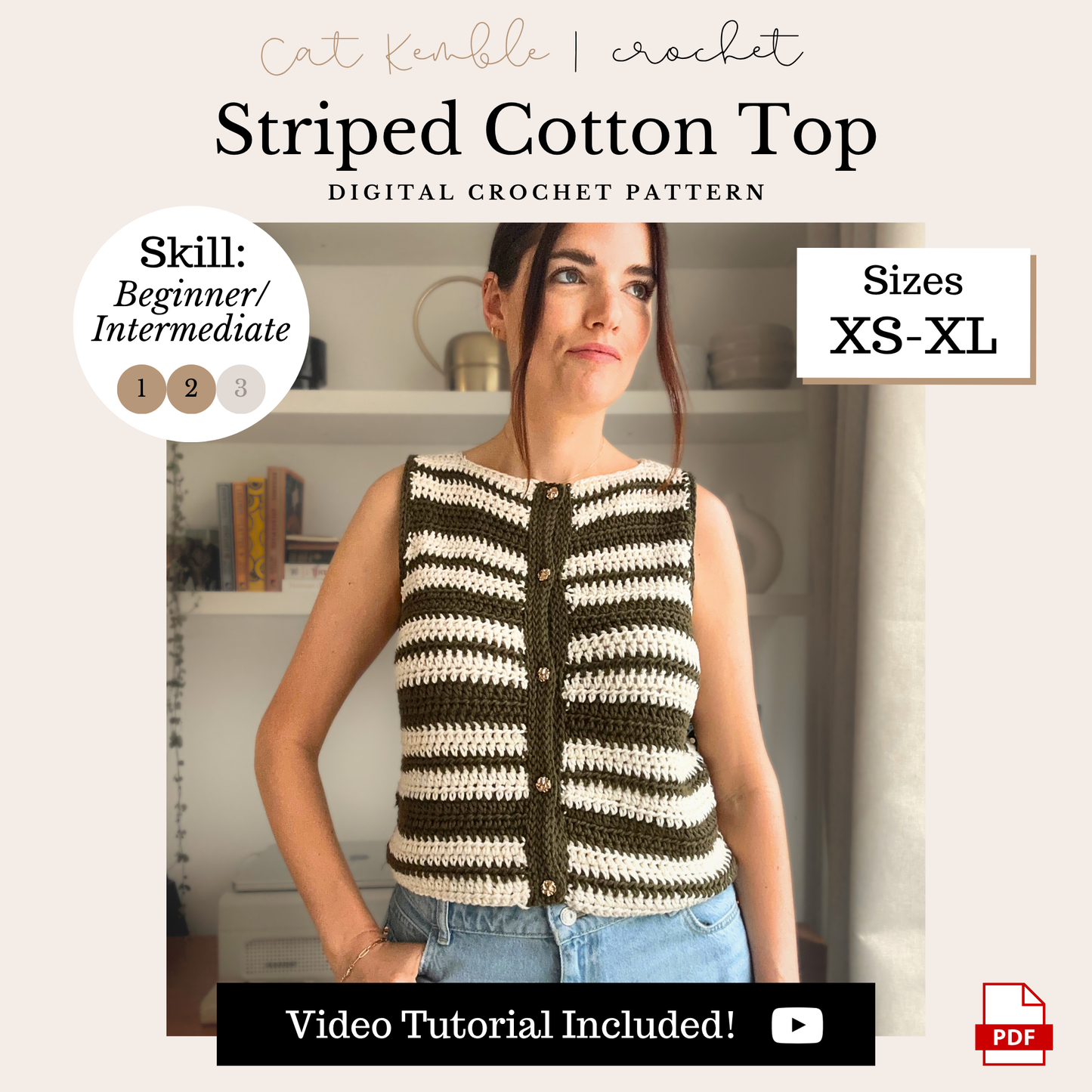 Striped Cotton Top Crochet Pattern