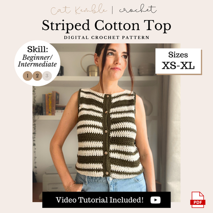 Striped Cotton Top Crochet Pattern