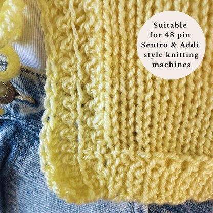 Tie Front Cardigan - PDF Knitting Machine Pattern