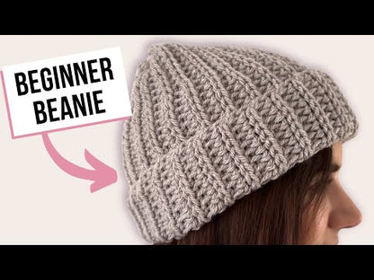 Chunky Ribbed Beanie - Digital Crochet Pattern